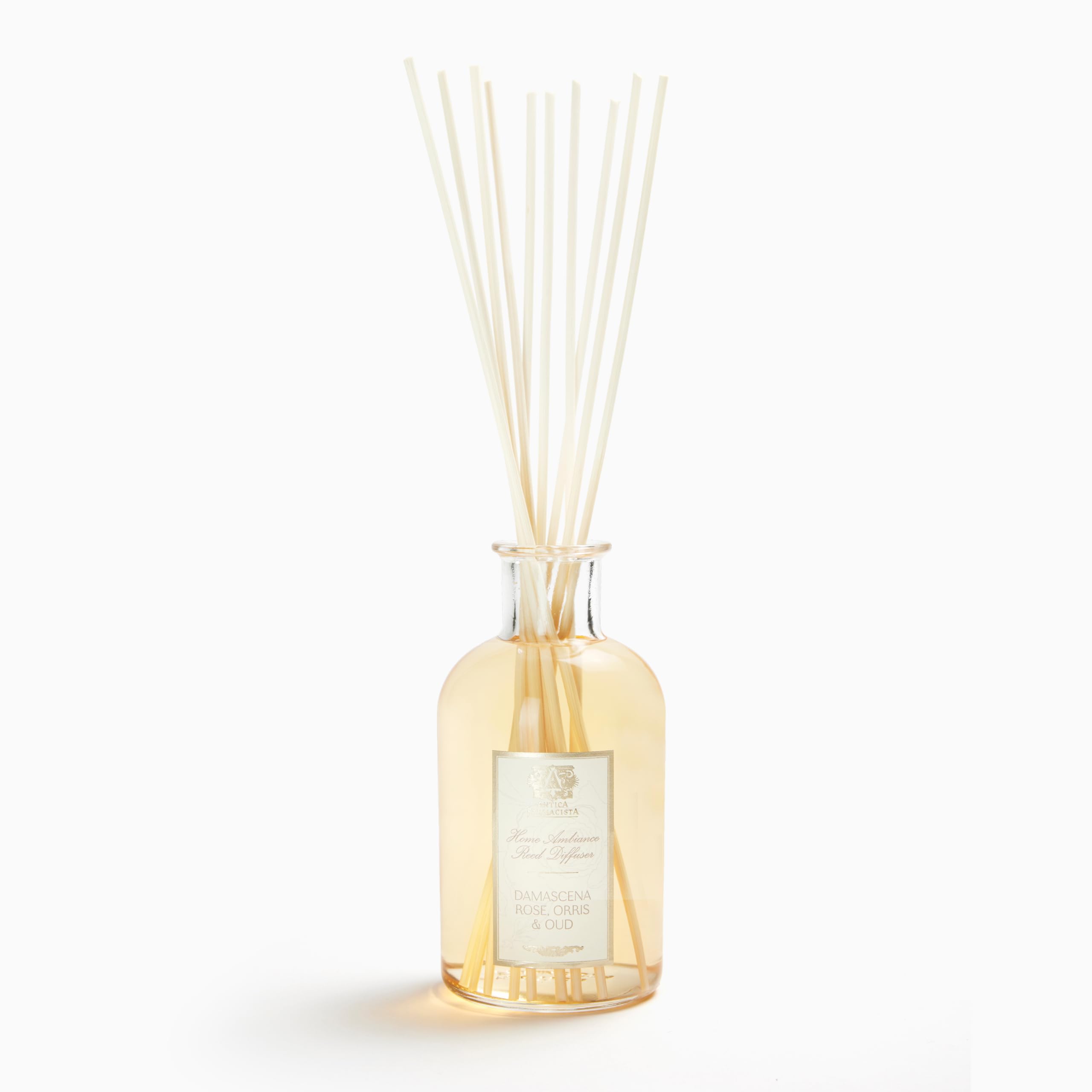 Antica Farmacista: difusor de ambiente en vaso de cristal Damascena Rosa, para un ambiente refinado.