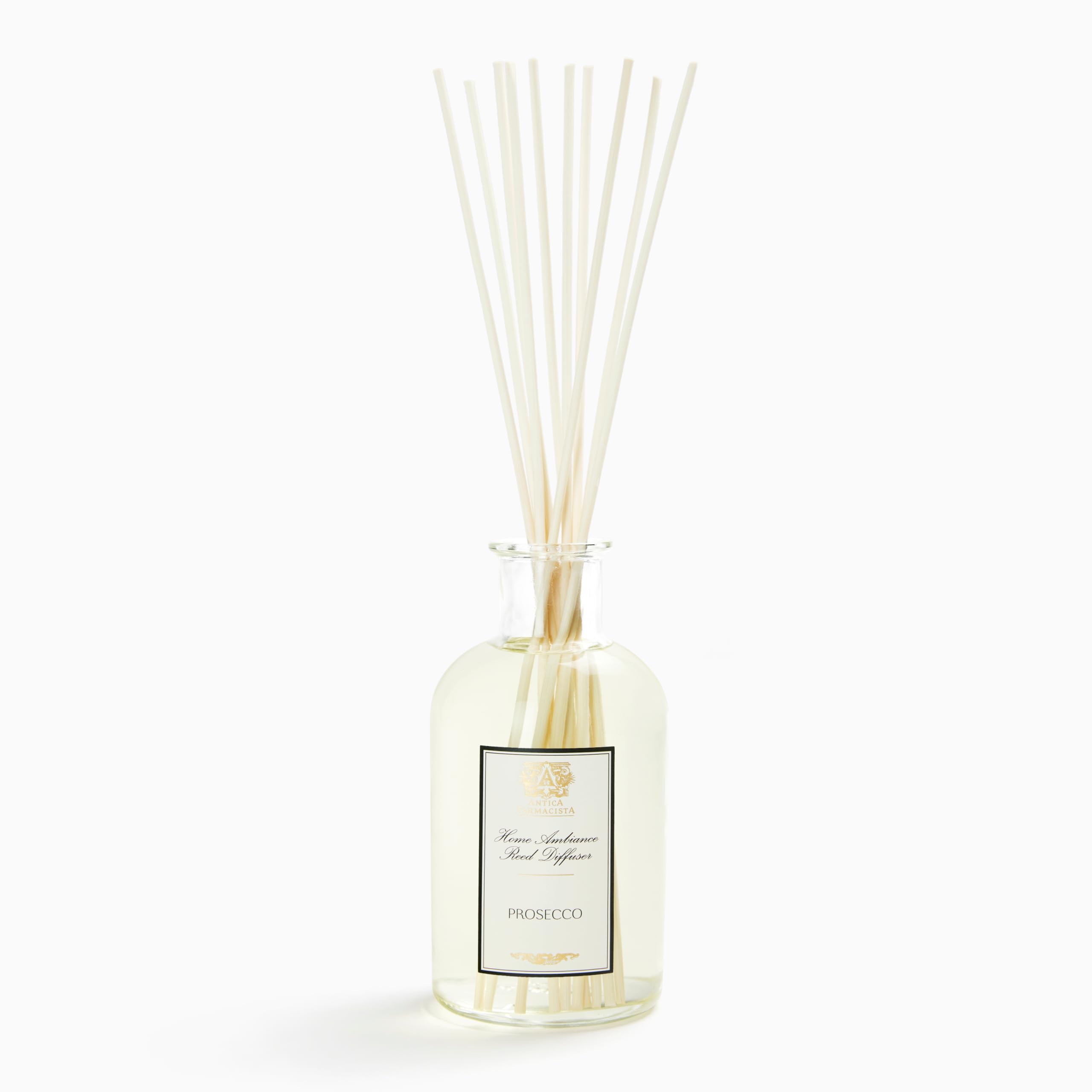 Antica Farmacista Prosecco, difusor de ambiente en botella perfuma salones con duración elegante