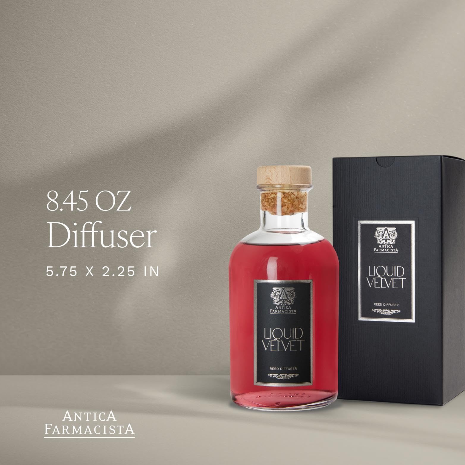 Antica Farmacista difusor con varillas, liberación suave y constante.