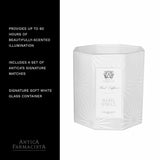 Vela de Antica Farmacista en cera soja/parafina; combustión suave y estable.