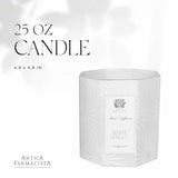 Antica Farmacista vela tres mechas en caja de lujo; regalo perfecto para ocasiones especiales.