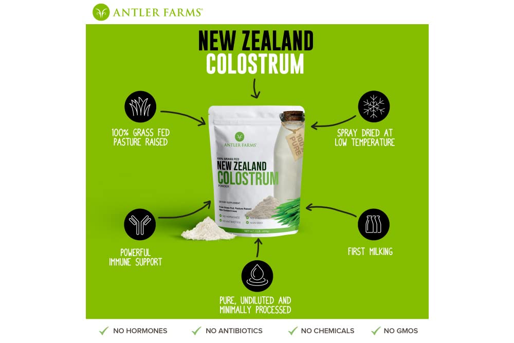 Antler Farms Colostro NZ polvo seco para mezclar fácilmente