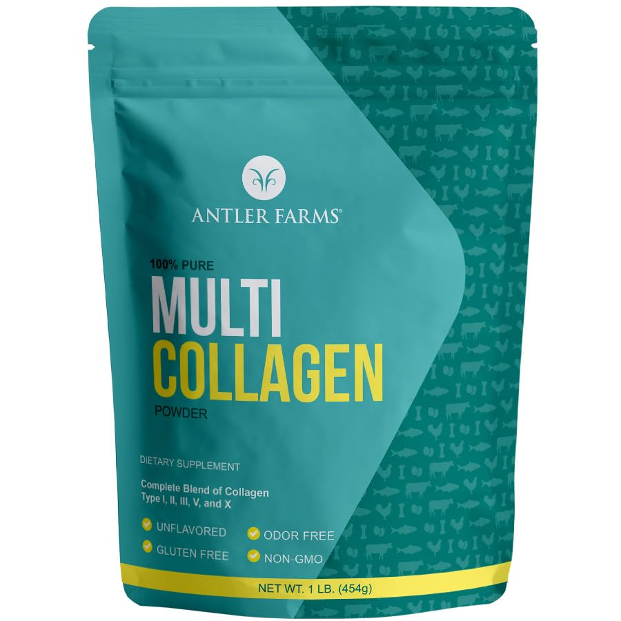 Antler Farms Multi Colágeno, empaque frontal, para piel y bienestar general.