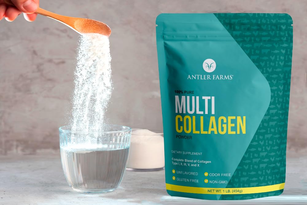 Antler Farms Multi Colágeno, dosificador, fácil para uso diario.