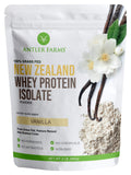 Proteína Antler Farms de suero aislada vainilla en bote 2 libras para recuperación muscular