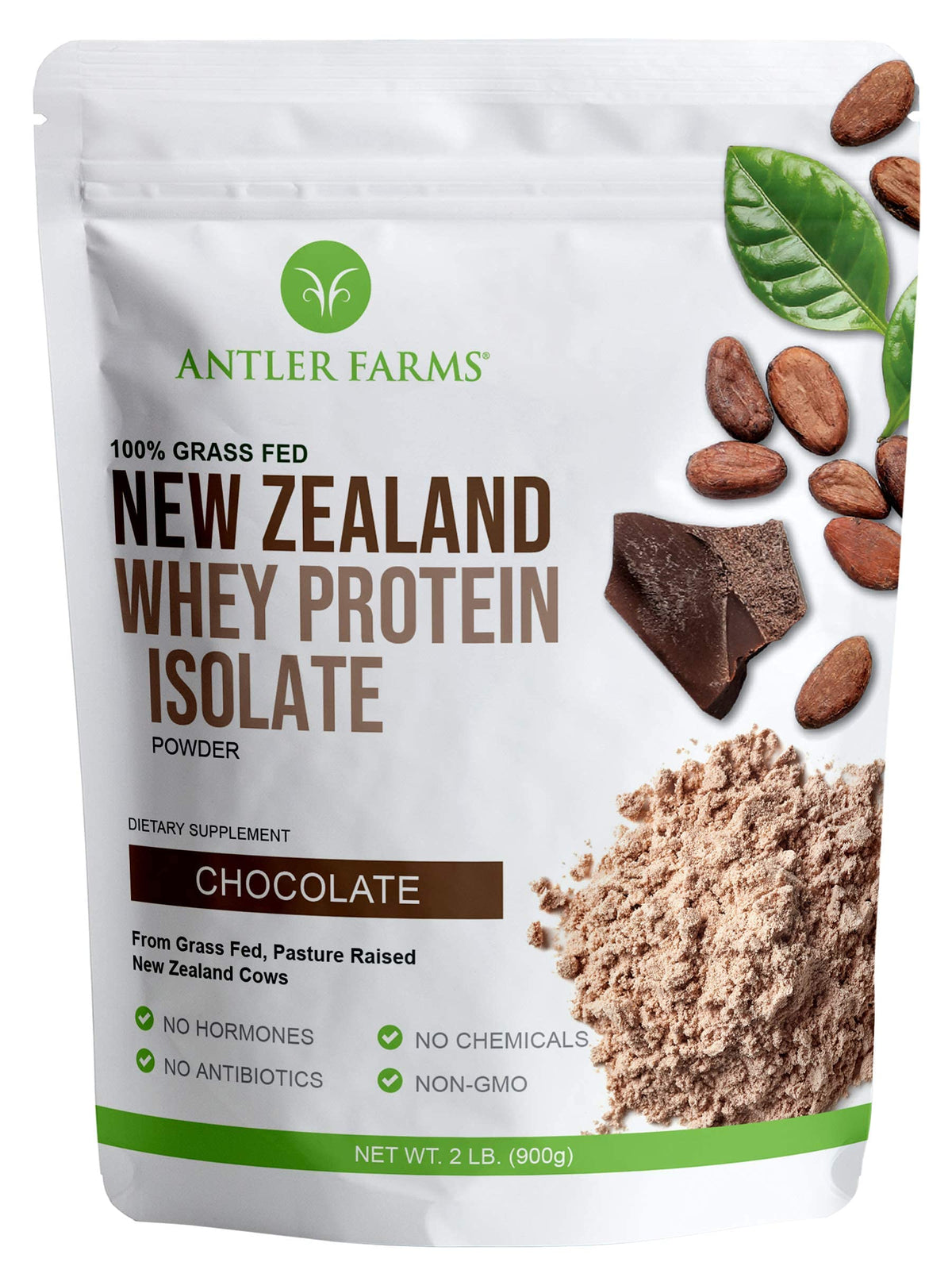 Antler Farms proteína aislada de suero chocolate 2lb envase: opción limpia para tus desayunos.