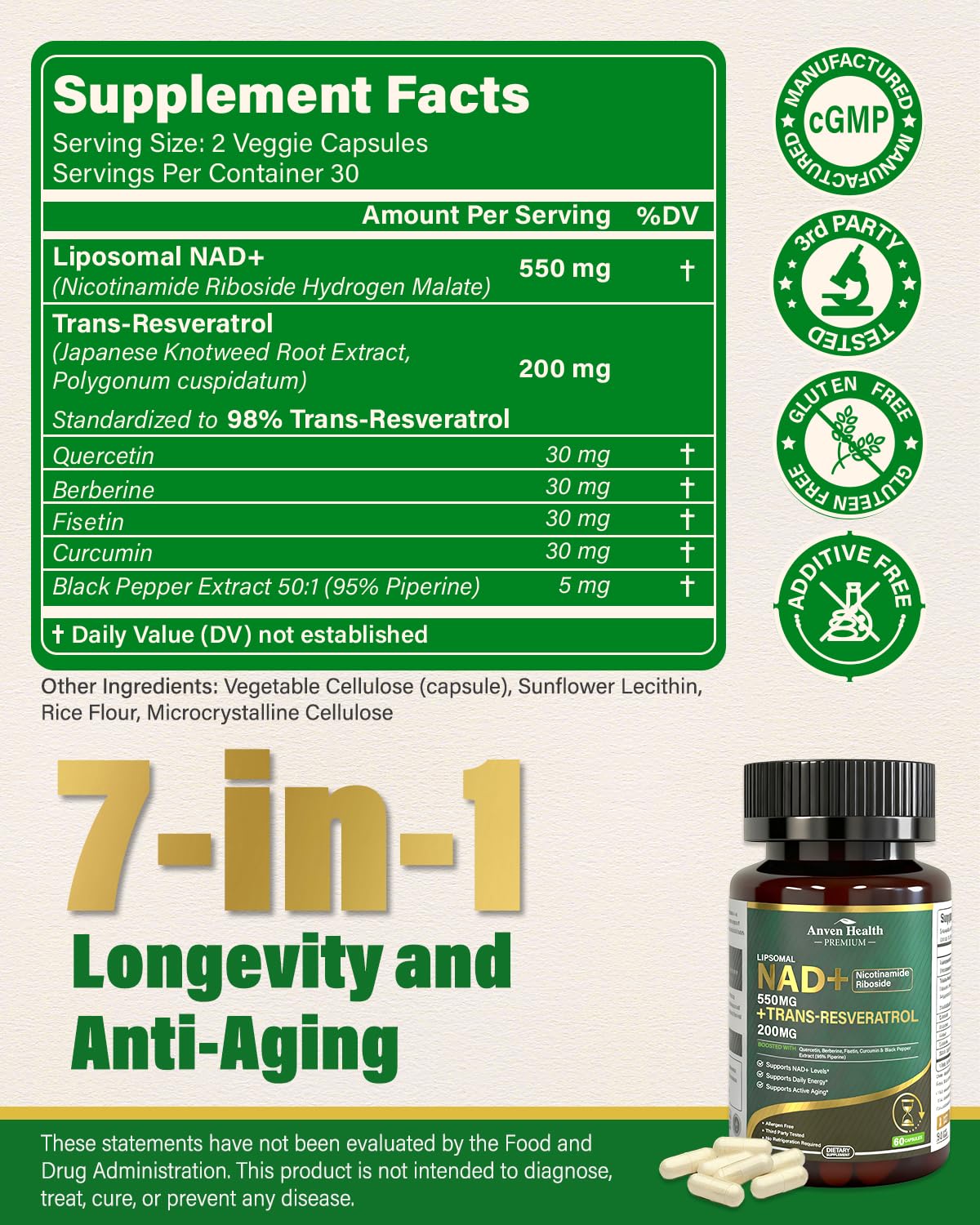 Anven Health Liposomal NAD+ Plus persona activa para energía y claridad durante la jornada