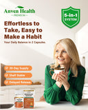 Anven Health Menopausia: mezcla herbal visible para equilibrio emocional y físico.