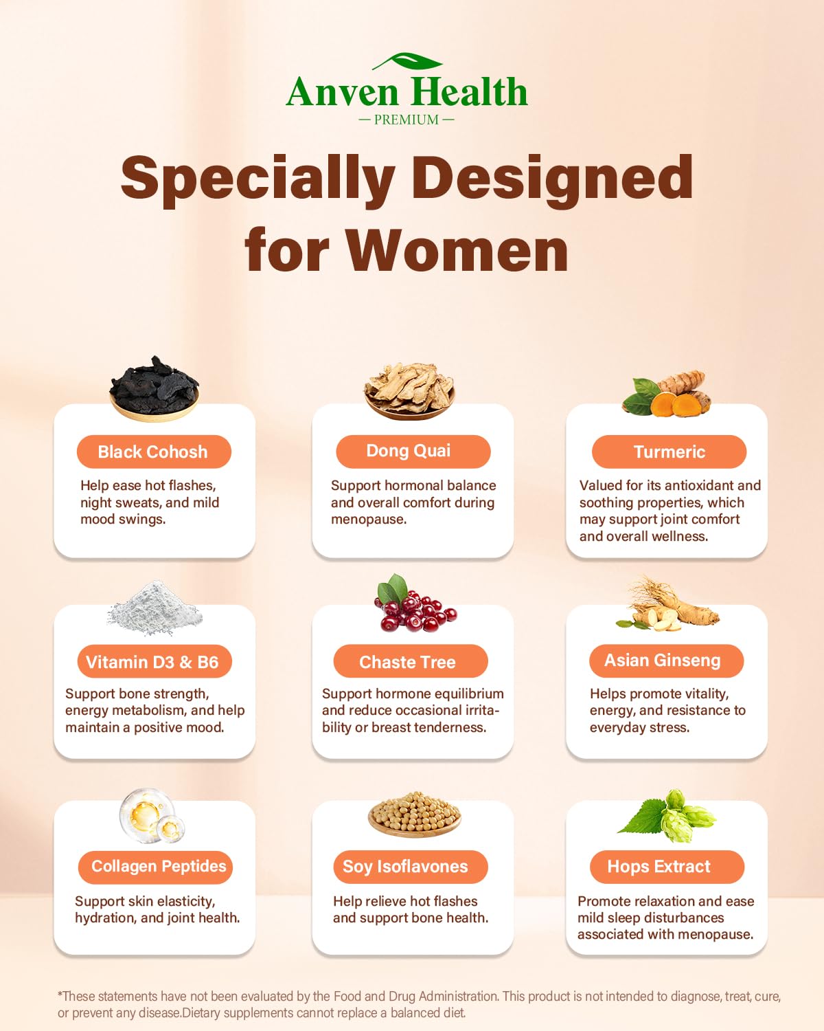 Anven Health Menopausia: pureza y calidad GMP para mayor seguridad.