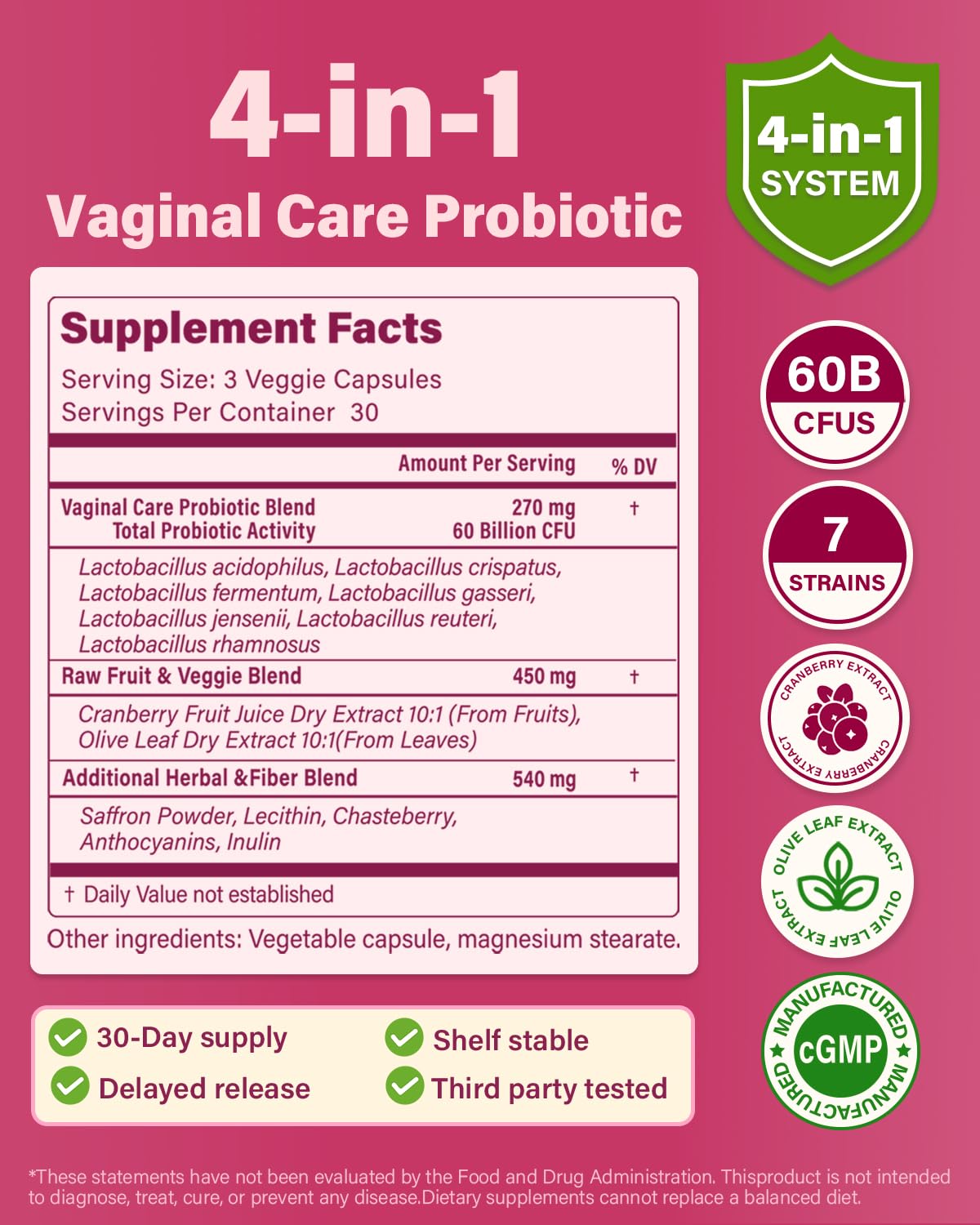 Anven Health Probióticos Vaginales, azafrán, equilibrio hormonal y ánimo suave.