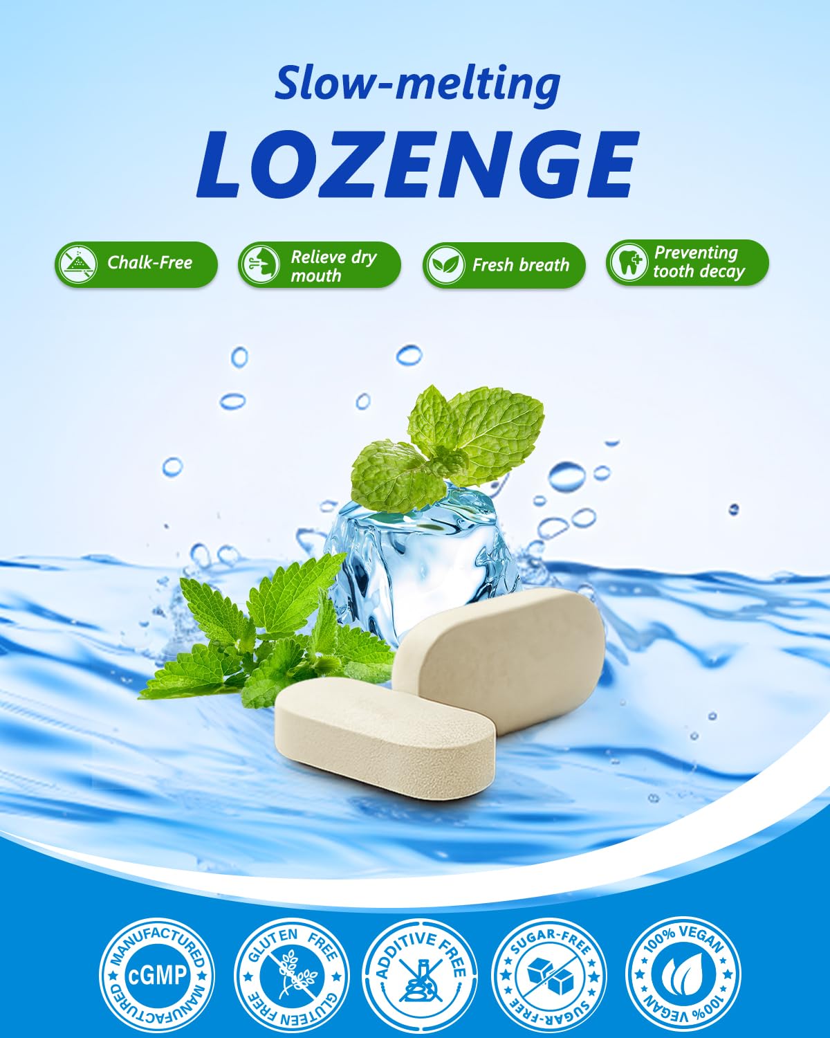 Anven Health Lozenges: sabor a menta con xilitol para uso diario.
