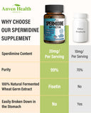 Pote de cápsulas vegetales de Spermidina Anven Health