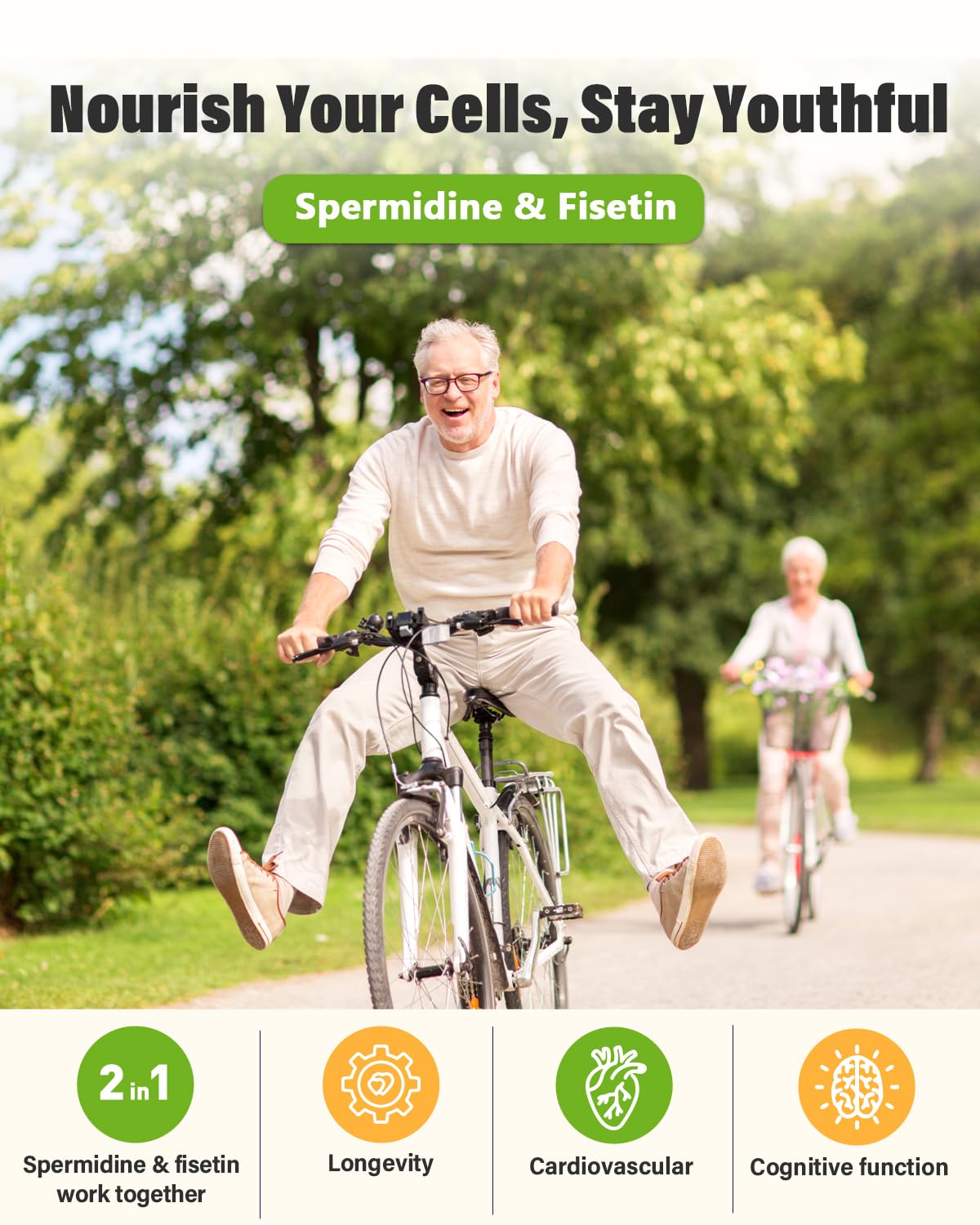 Anven Health Spermidina Fisetina: libre de gluten para dietas sensibles.