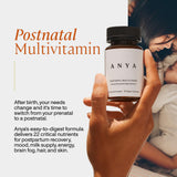 ANYA Postparto multivitaminas: comprimidos, dosis diarias para energía sostenida