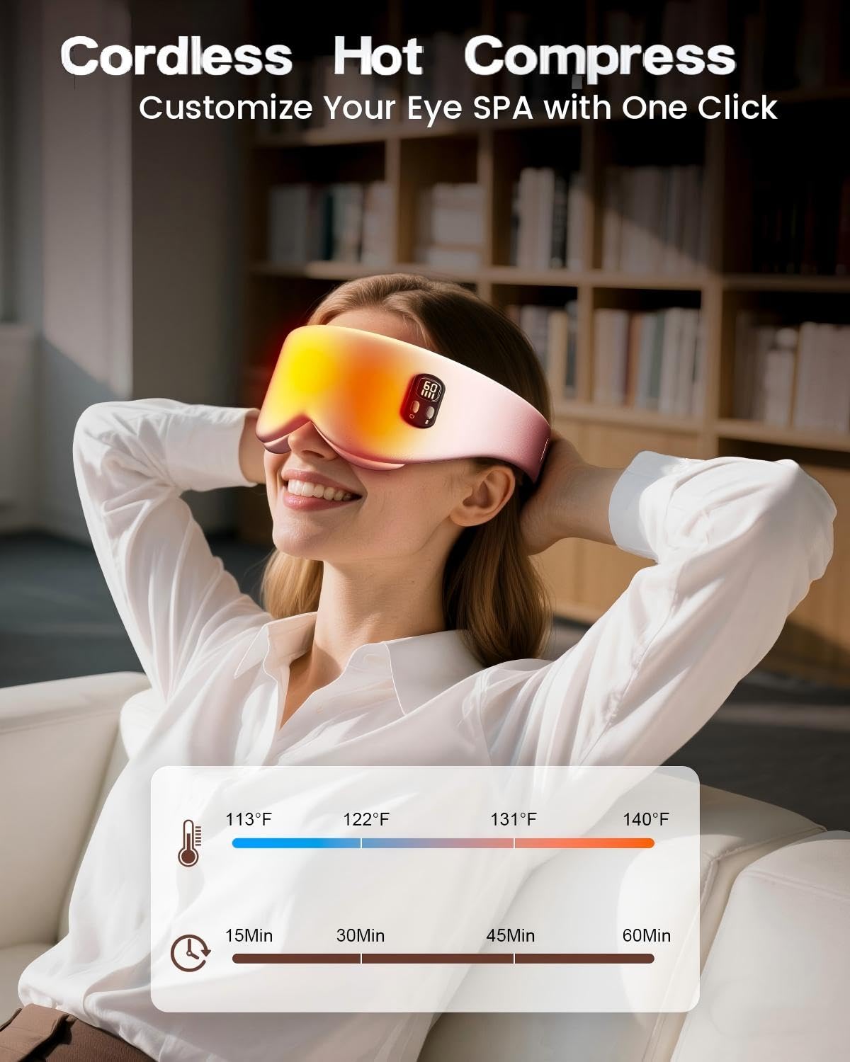 Anydance antifaz ocular calor calentamiento rapido, calor estable para relajacion