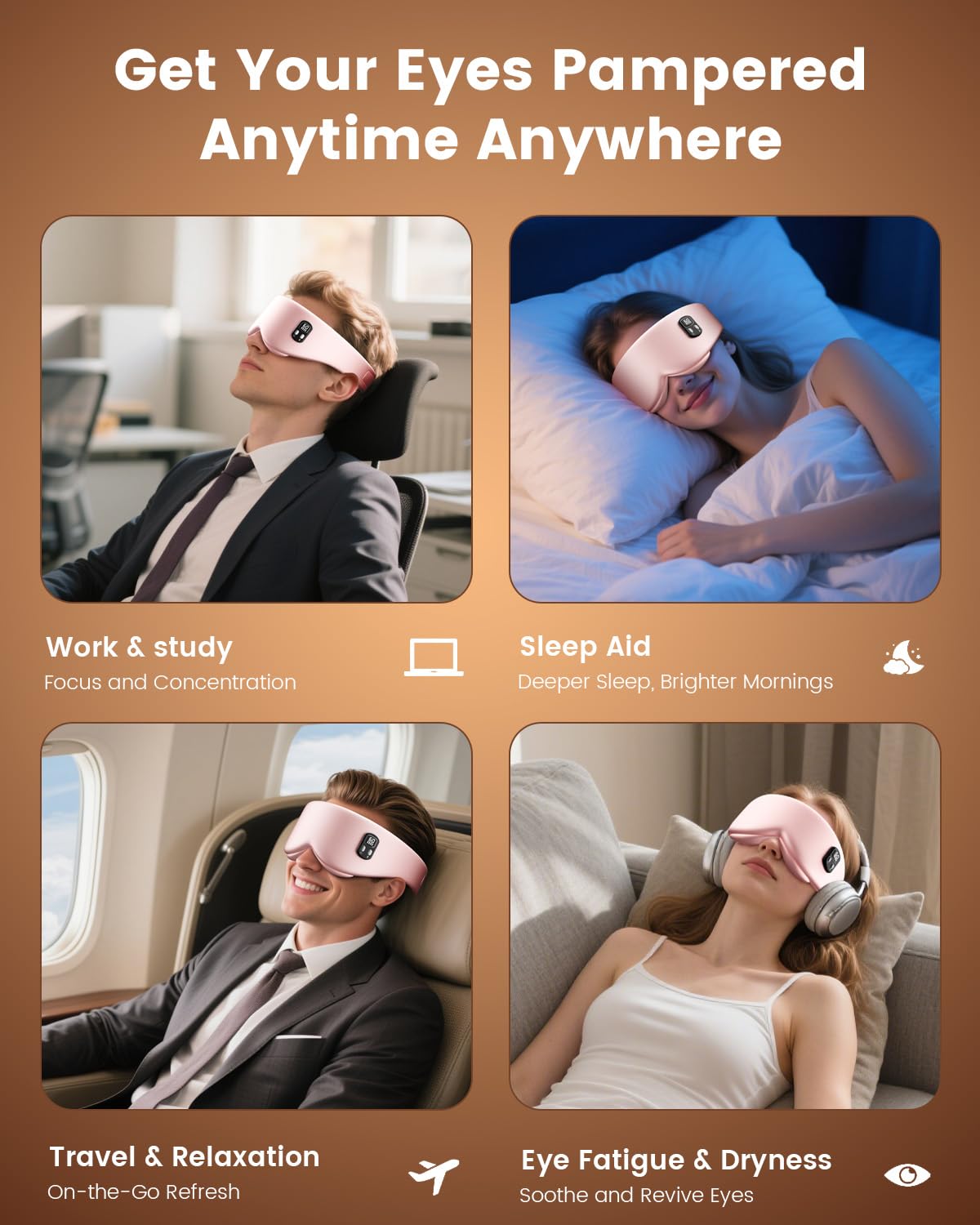 Anydance antifaz ocular calor diseno transpirable, comodidad prolongada