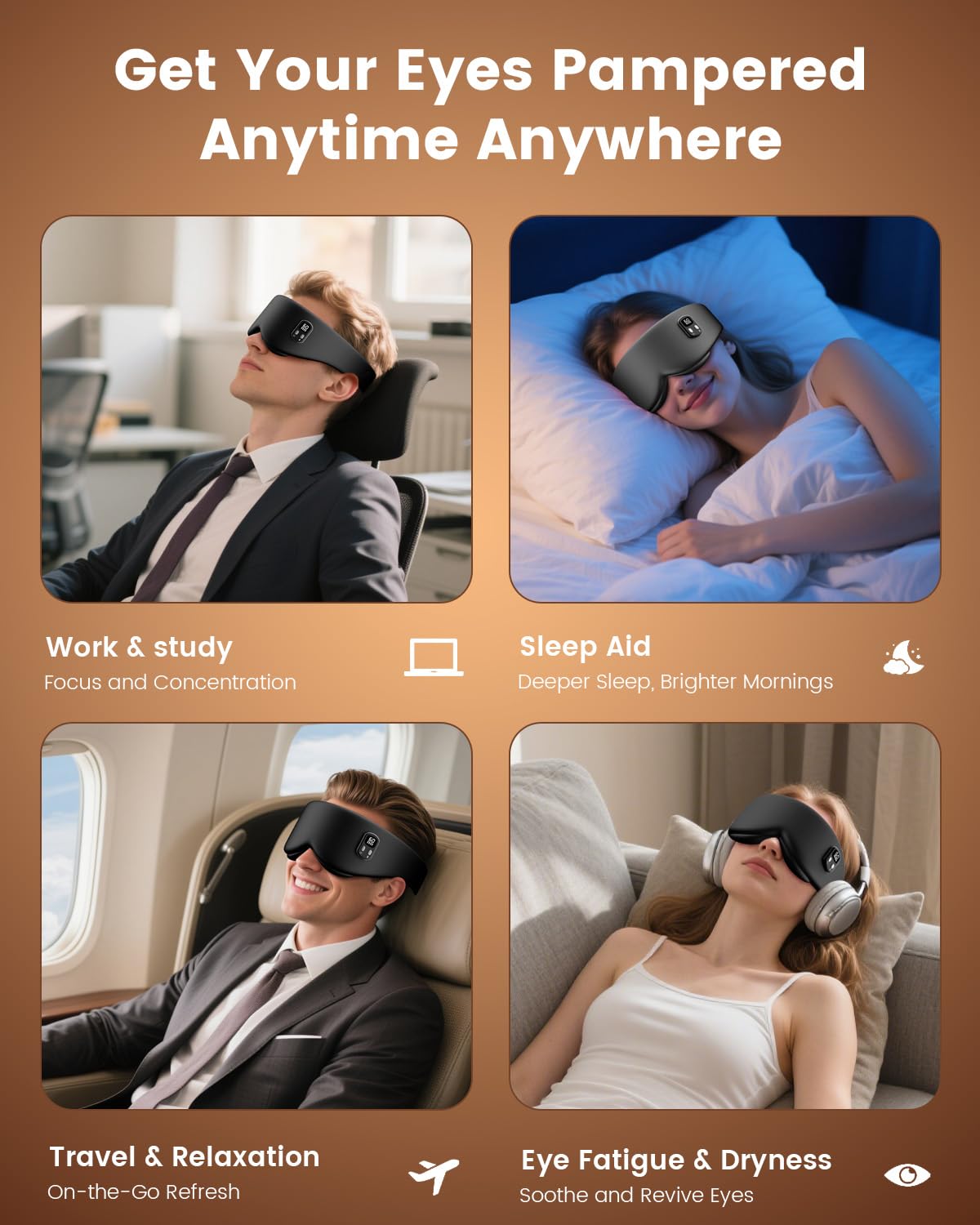 Anydance diseño ergonomico se ajusta a la cara y pelo.