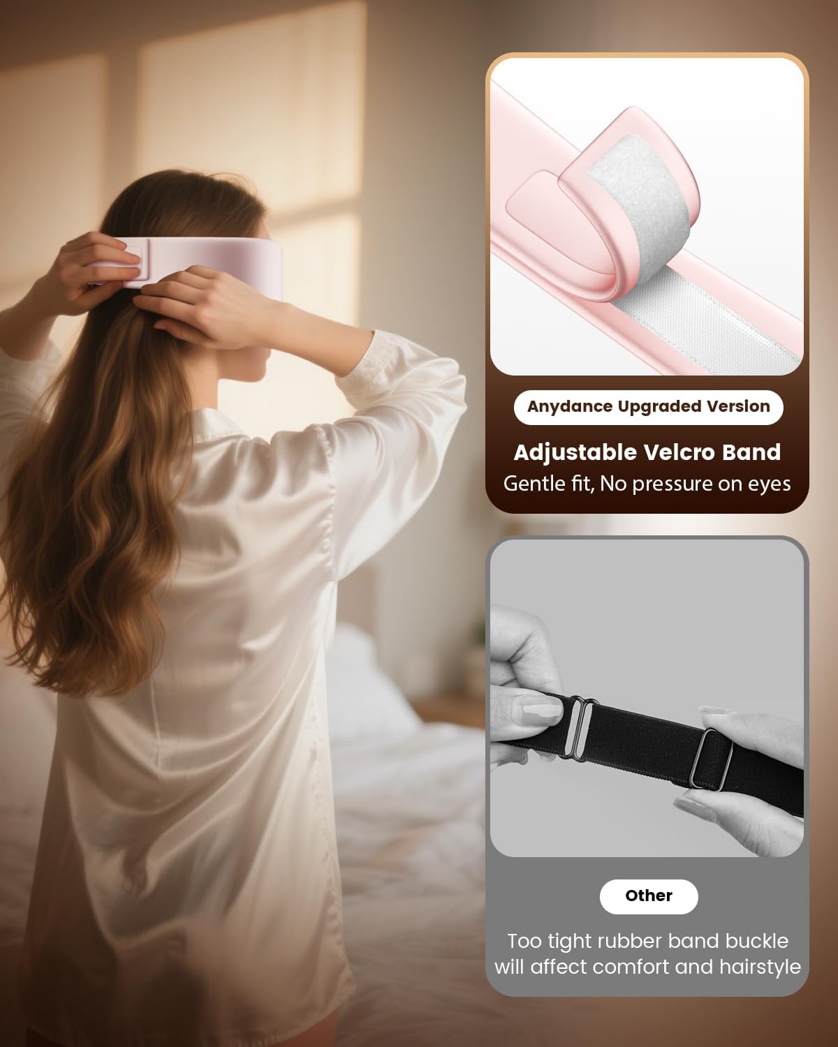 Anydance Mascarilla Ocular Cargador Tipo-C para recarga rápida