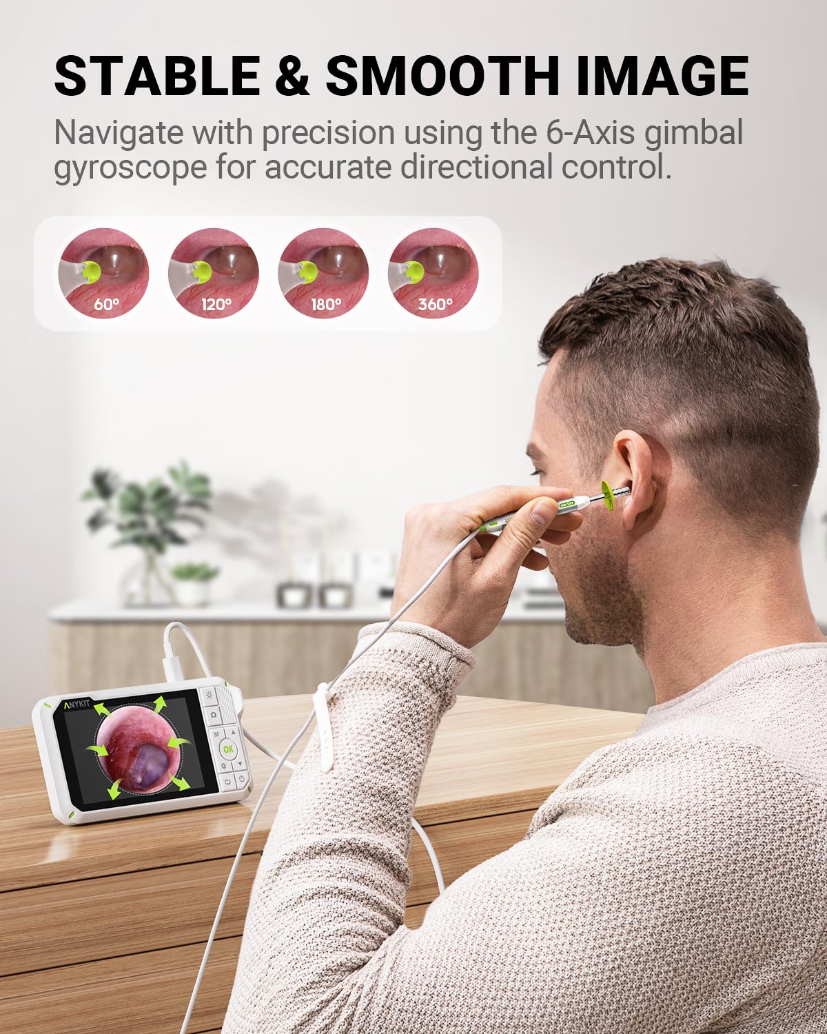Anykit cámara de 3.9 mm ofrece visión detallada del canal auditivo