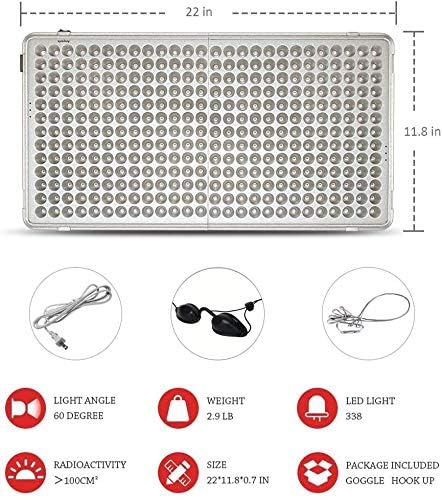 Anyork luz roja 660nm, distancia y tiempo recomendados para sesiones en casa.