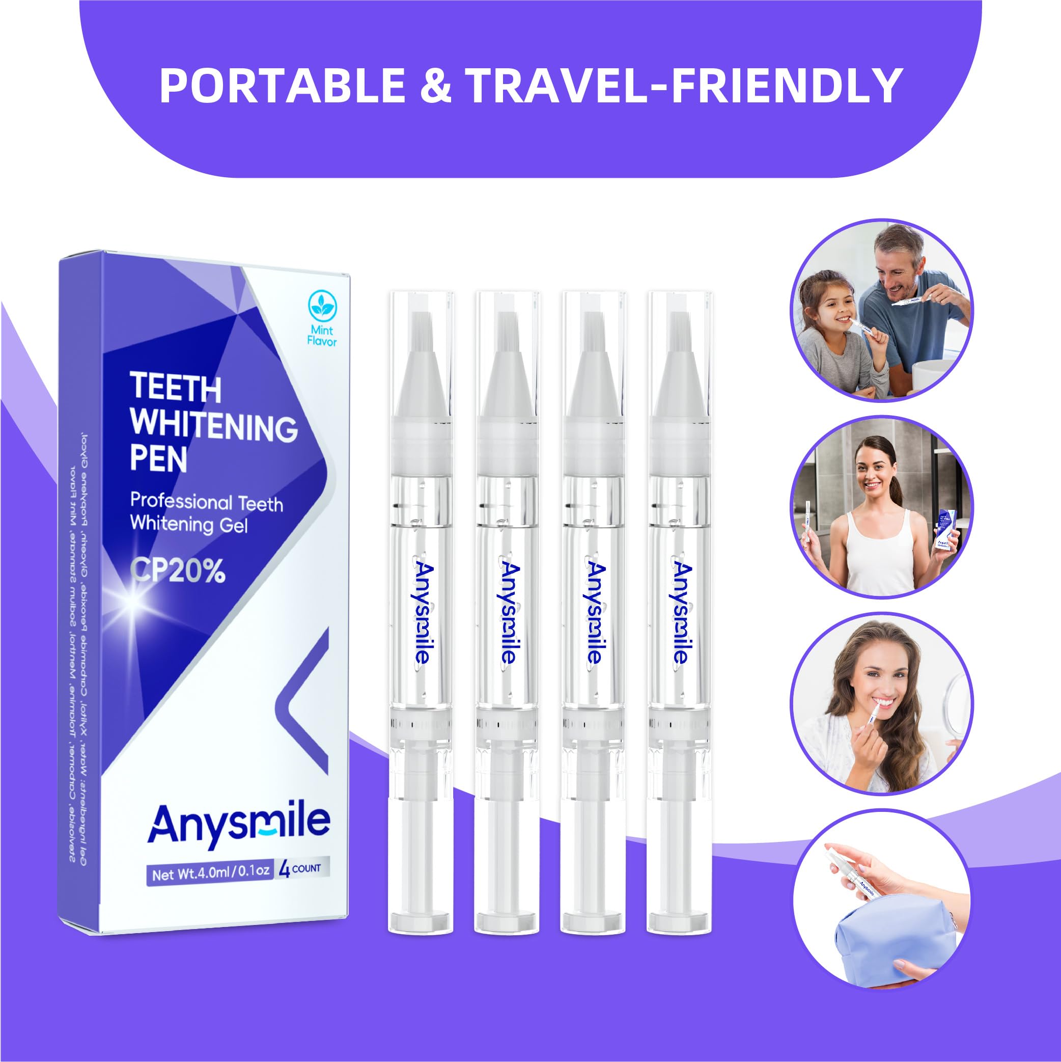 Anysmile aplicación de blanqueamiento con cepillo suave para cobertura dental uniforme
