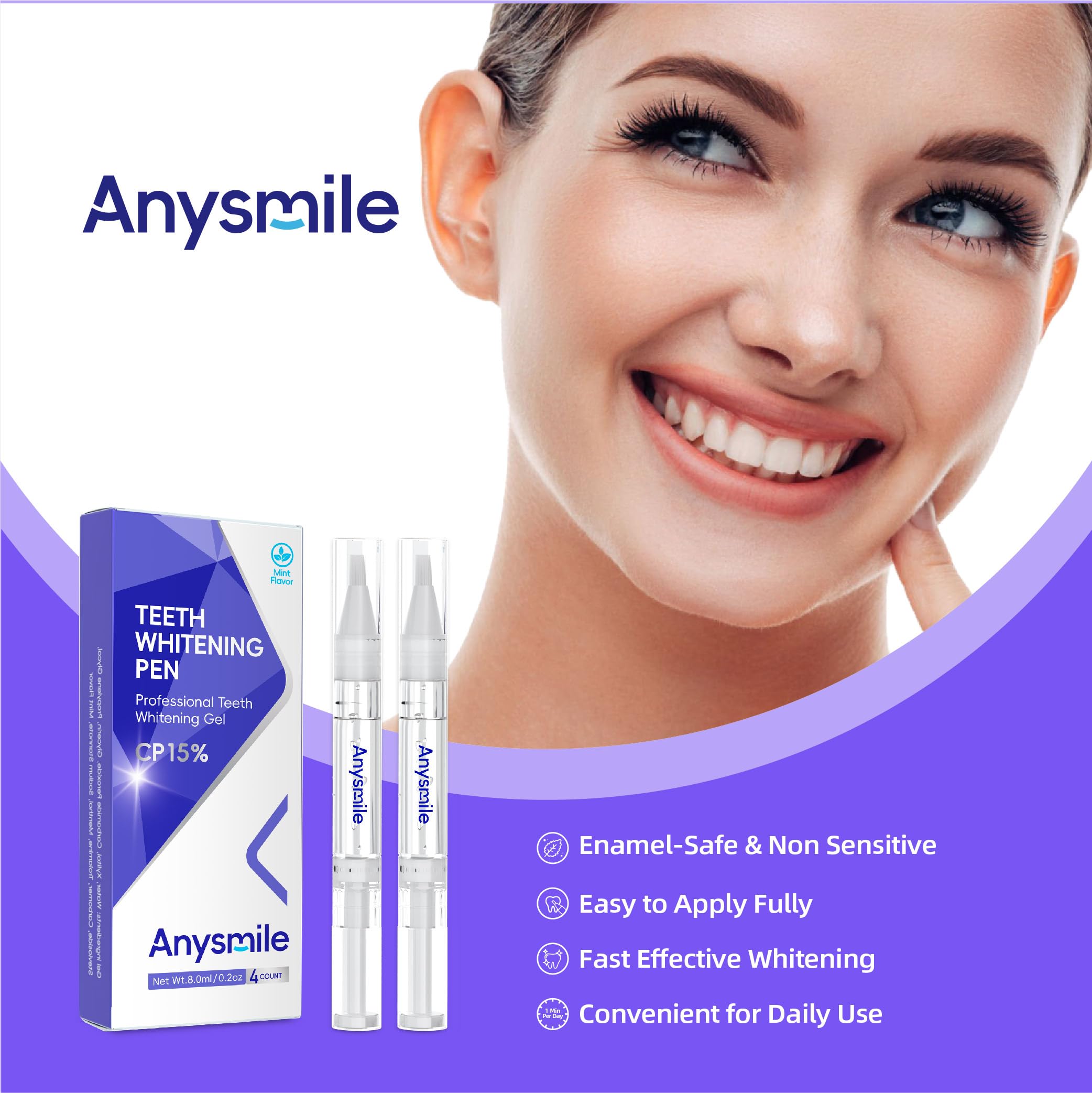 Tubo de gel transparente de Anysmile permite ver la cantidad restante