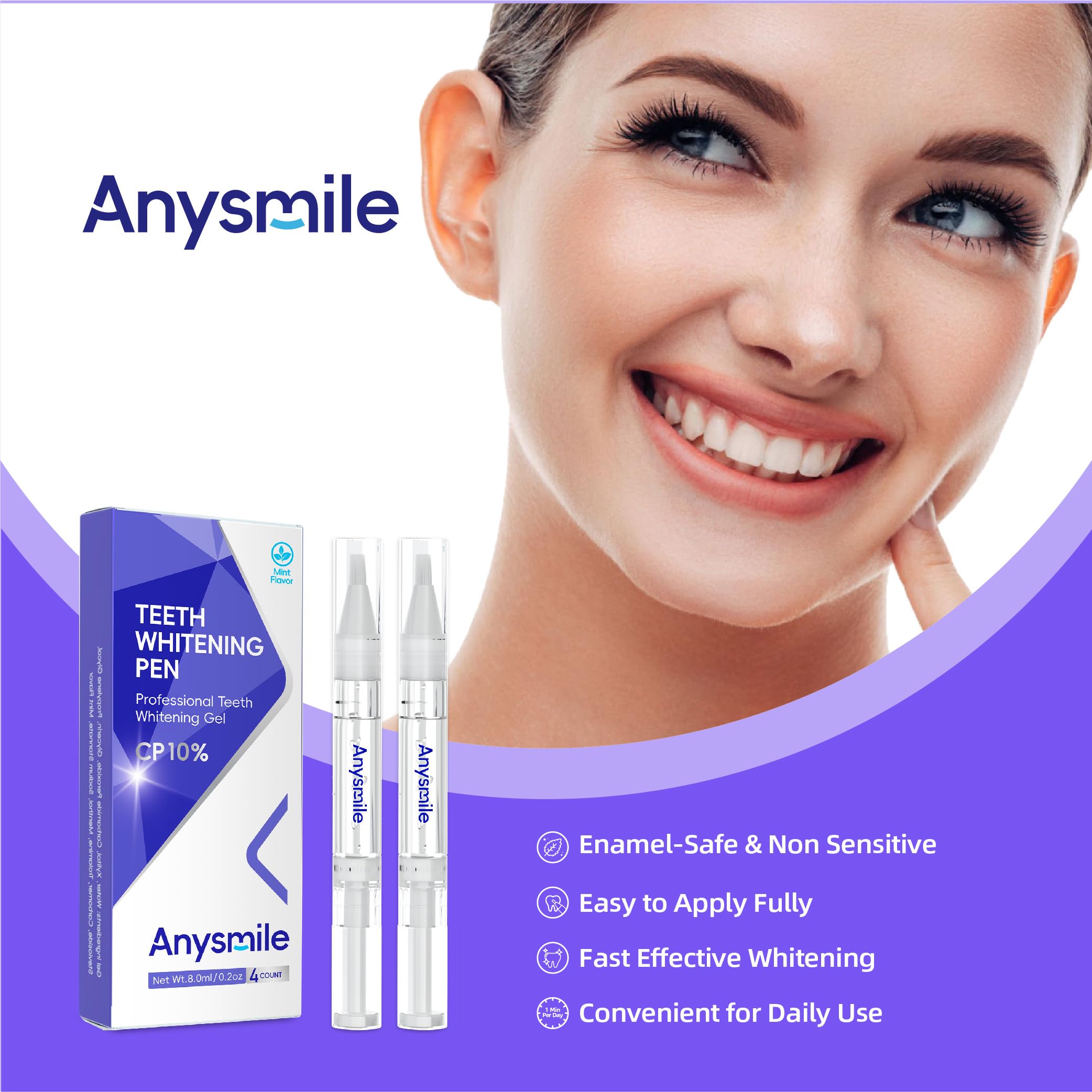 Anysmile tubo transparente permite ver la cantidad de gel restante