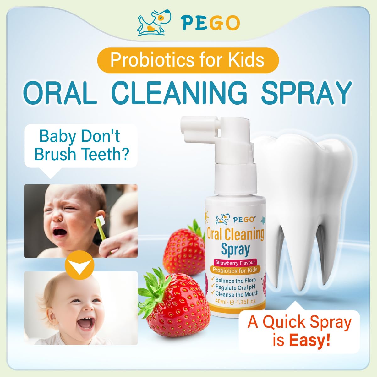 AOAO spray bucal para niños, aliento fresco tras cada uso