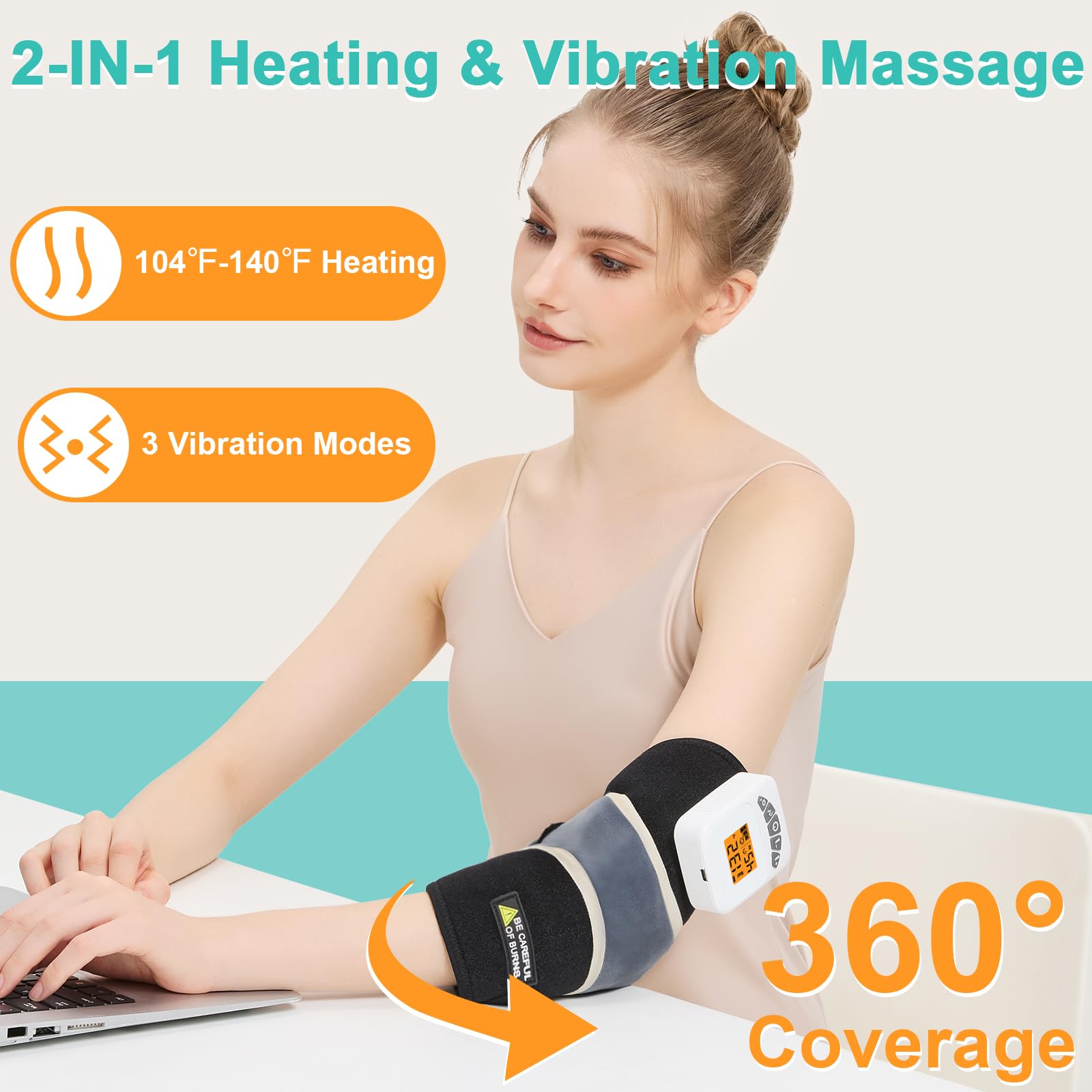 AOBOCO codo control táctil y pantalla para ajustar temperatura y vibración.