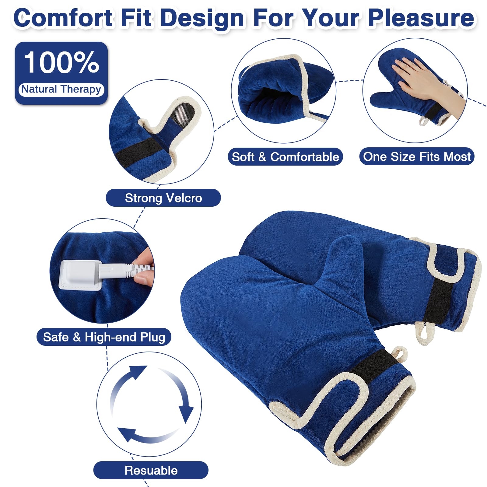 AOBOCO diseño ergonómico cubre palma y dedos con calor uniforme