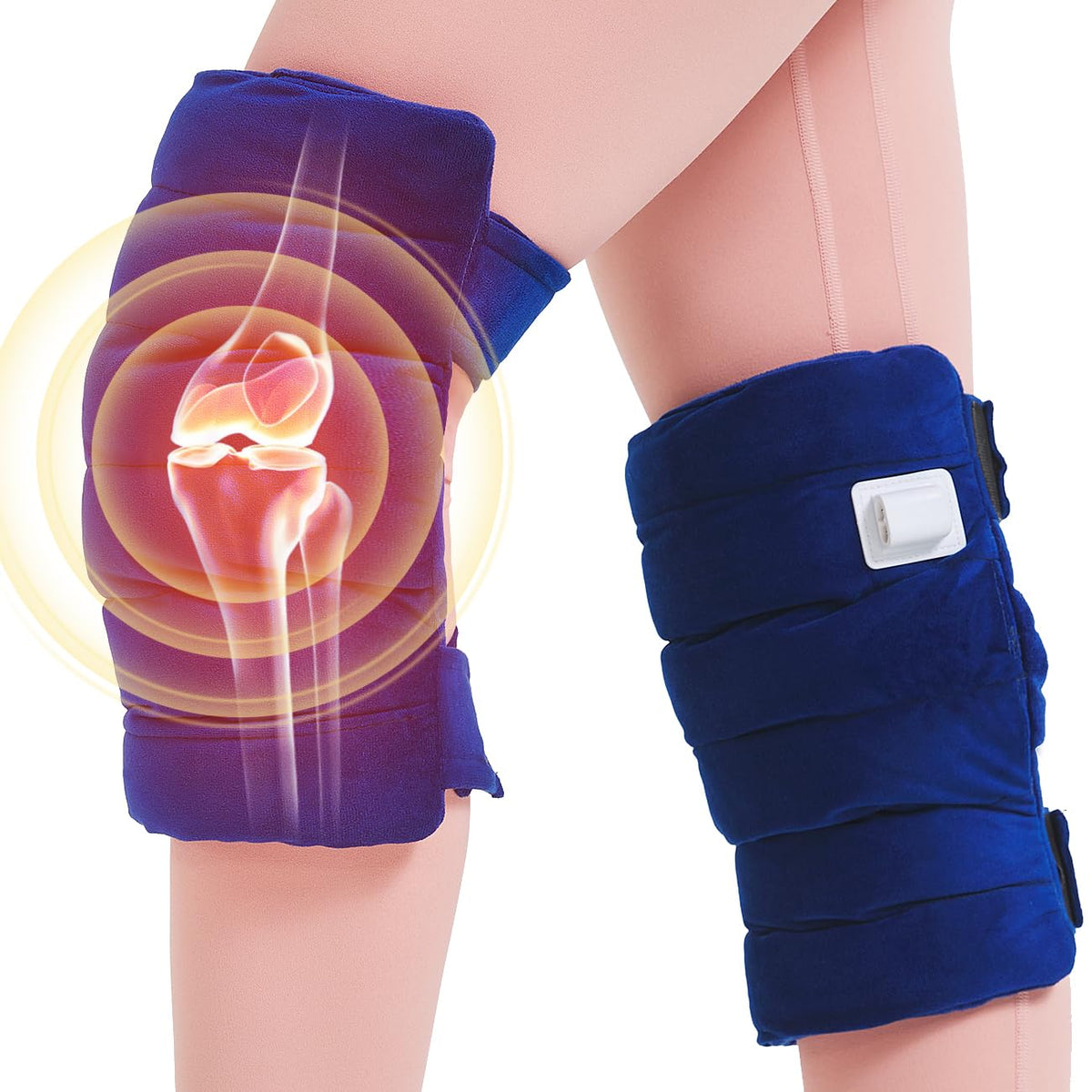 Almohadilla de calor AOKESTE para rodilla con ajuste suave y alivio dirigido.