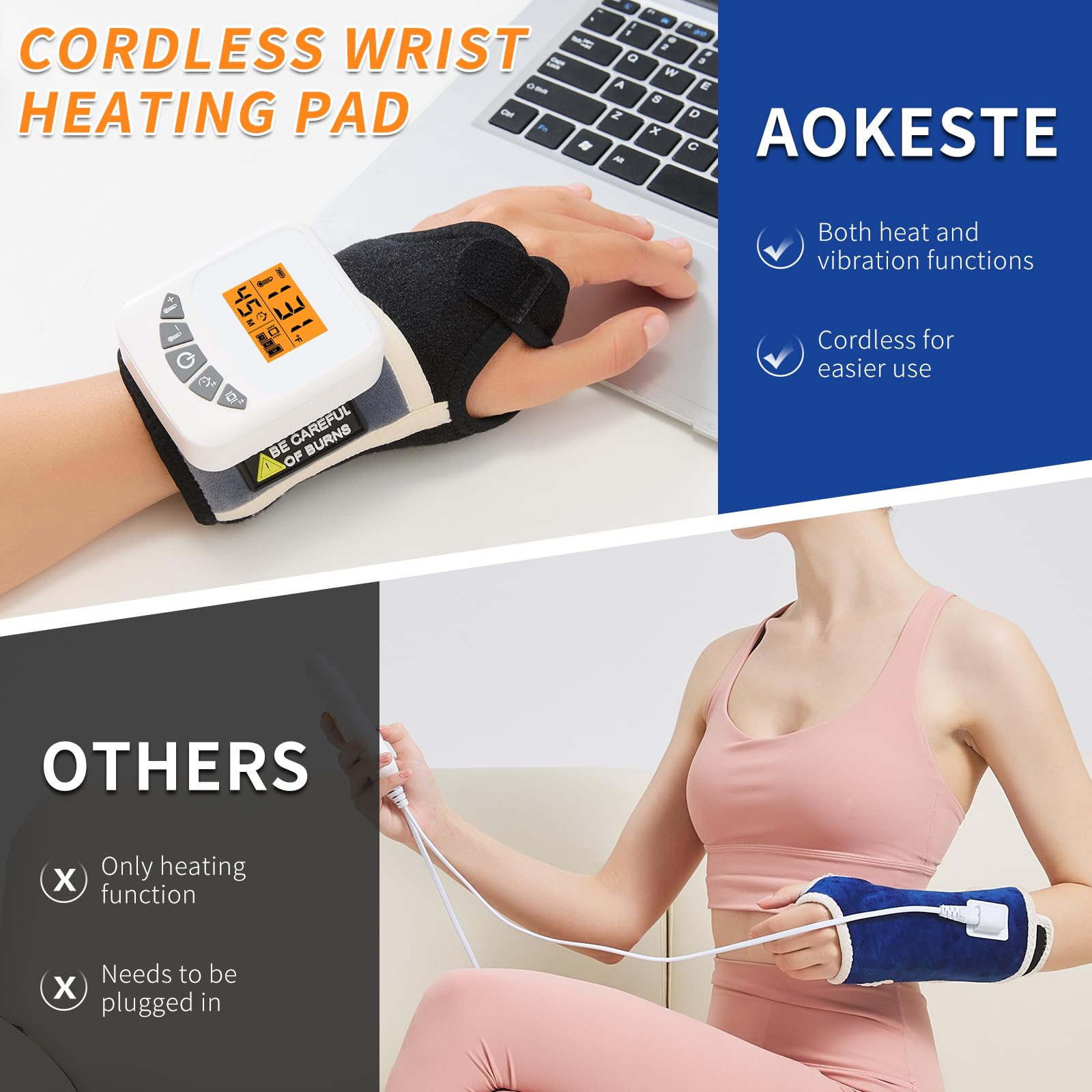 AOKESTE diseño ergonómico para muñeca, soporte cómodo durante tareas