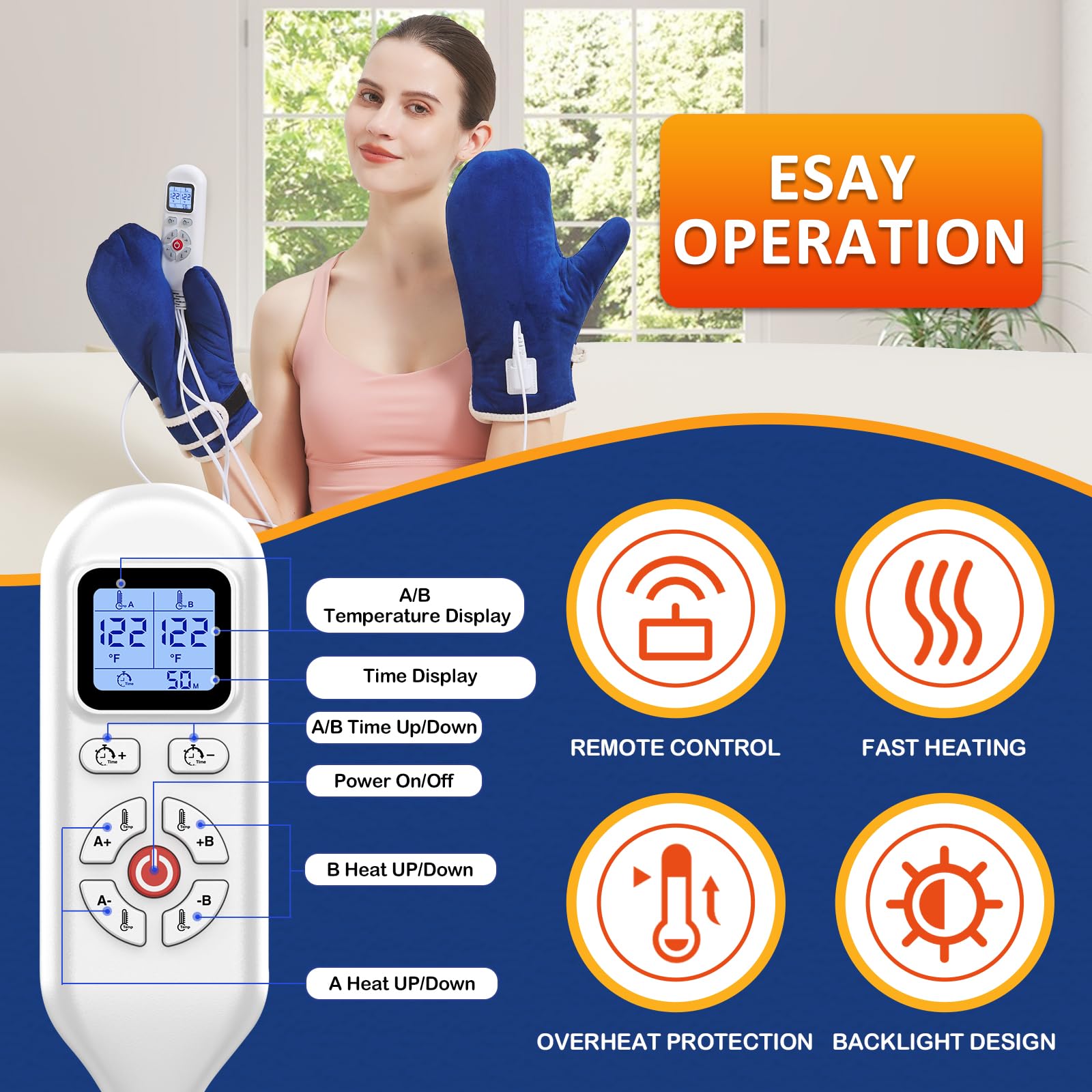 Guantes AOKESTE con control de temperatura y lectura clara.