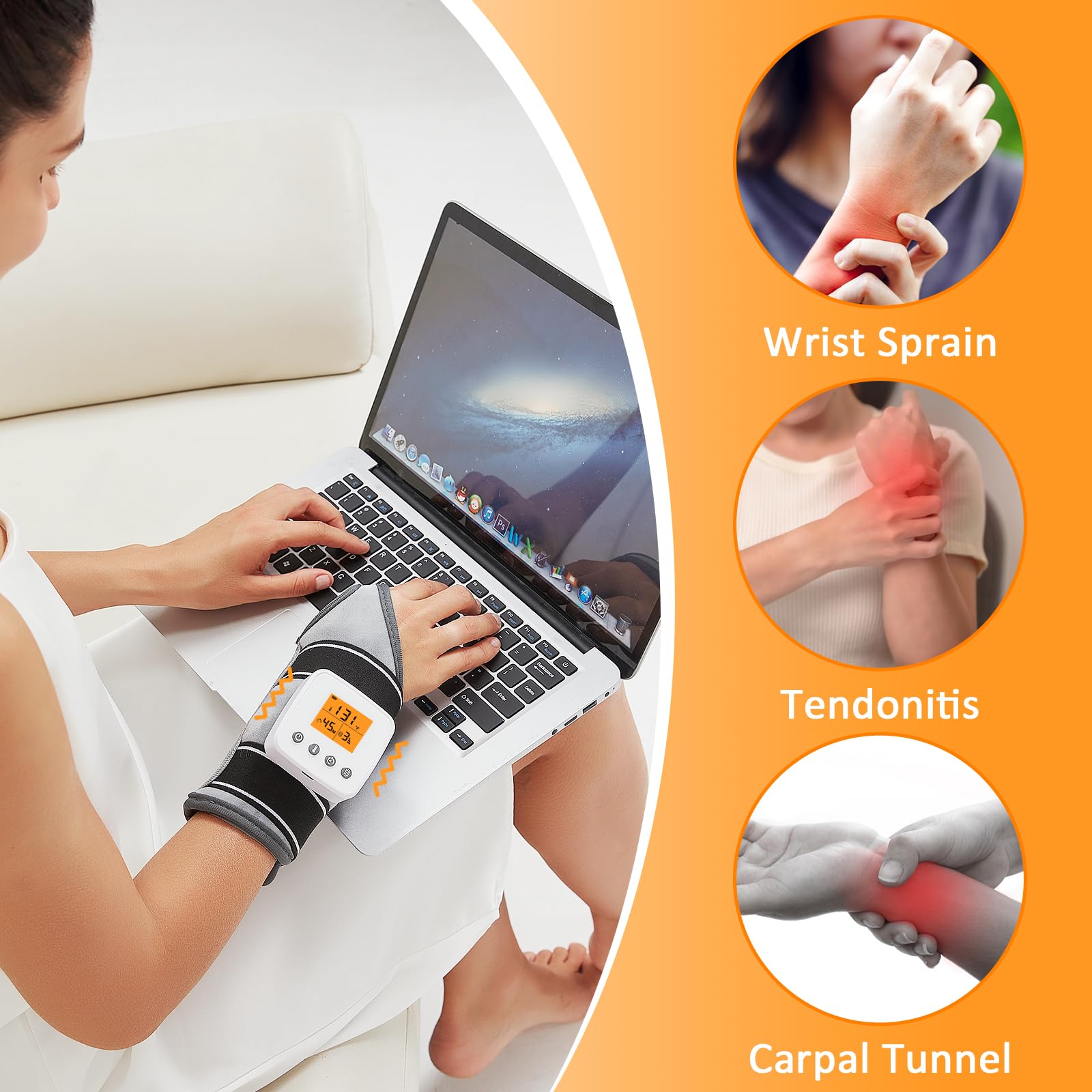 Uso en oficina o viaje con la pulsera AOKESTE, diseño compacto.
