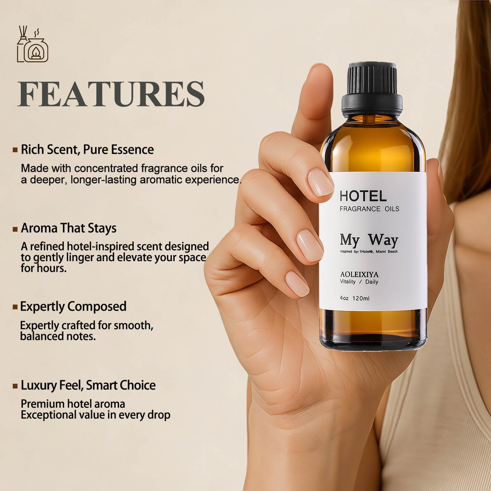 AOLEIXIYA My Way: uso artesanal para velas, jabones o aerosoles.