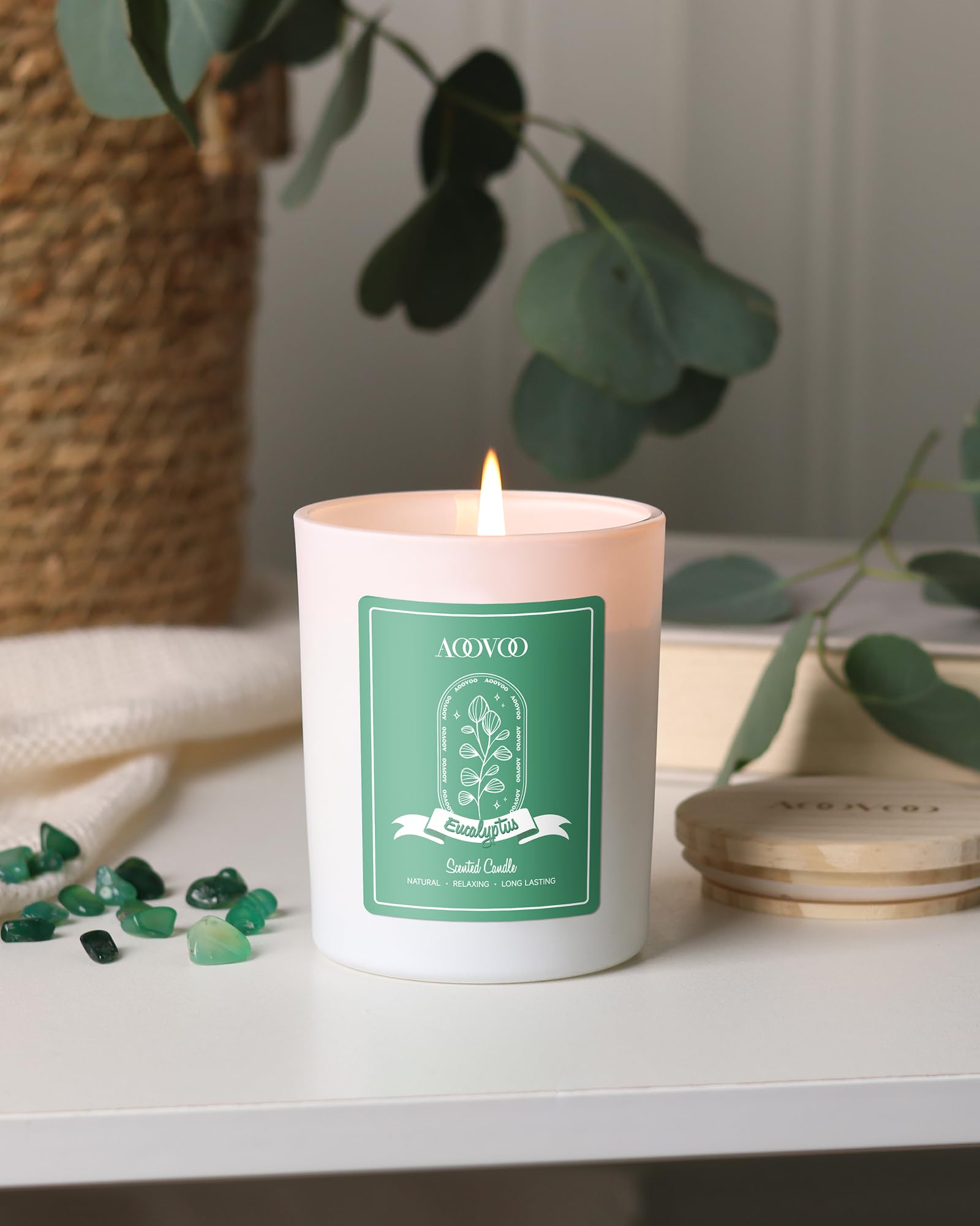 Vela AOOVOO de soja en diseño de regalo, perfecto para sorprender.