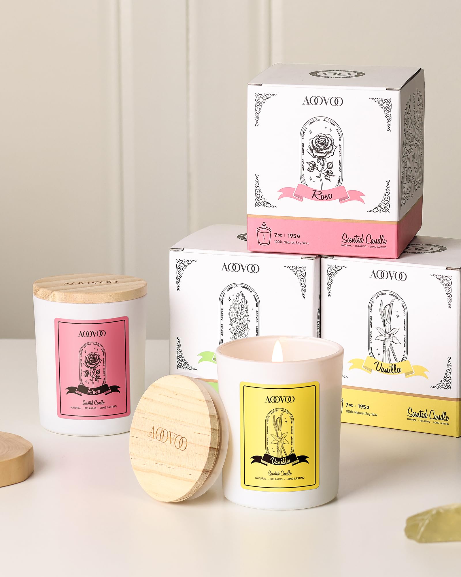 Regalo de vela AOOVOO, ideal para mujeres que buscan serenidad.