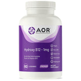 AOR Hydroxy B12 1000mcg, botella, vitalidad sostenida para el día