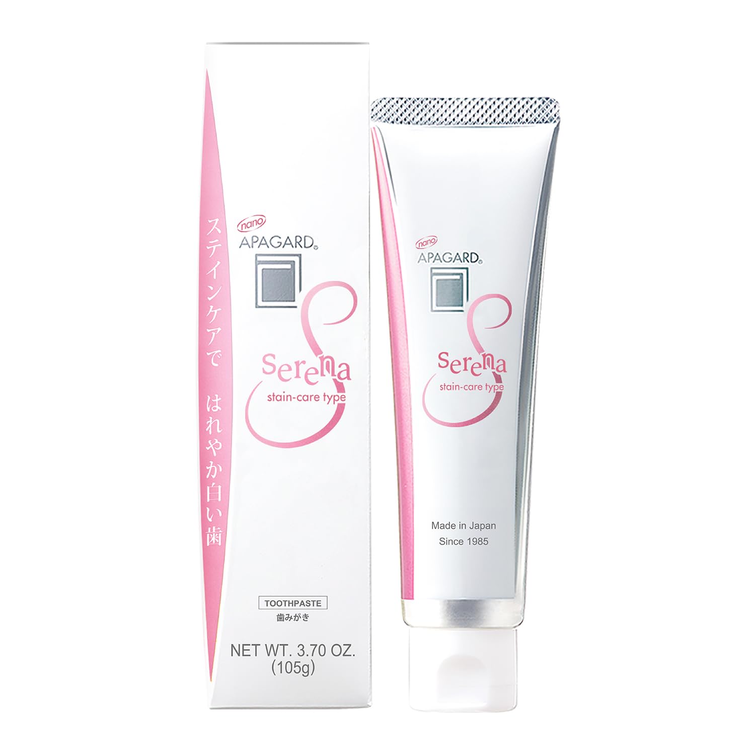 APAGARD Serena pasta dental nano-hidroxiapatita para remineralización suave y eliminación de manchas.