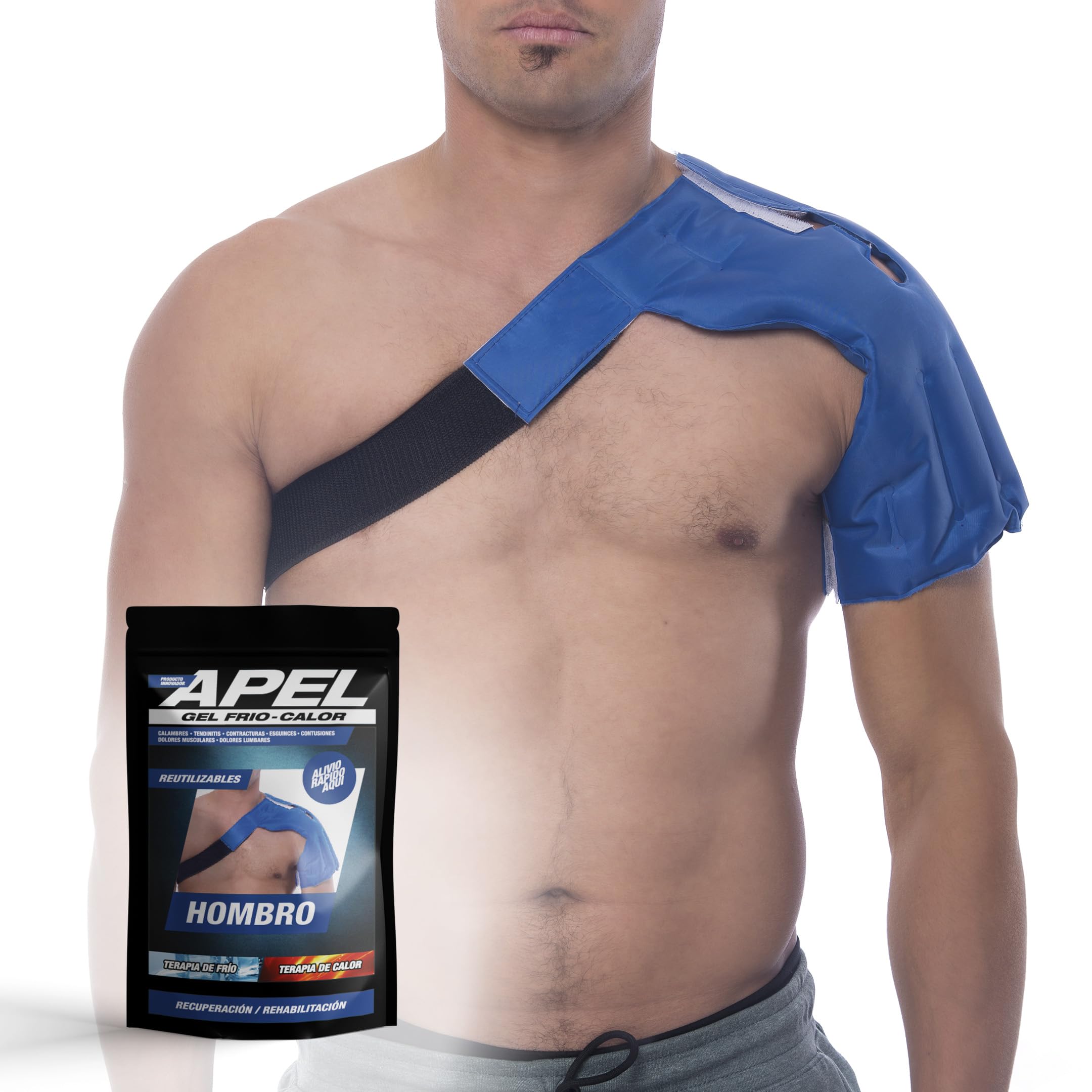 APEL Gel Frío-Calor hombro, diseño anatómico para cobertura precisa.