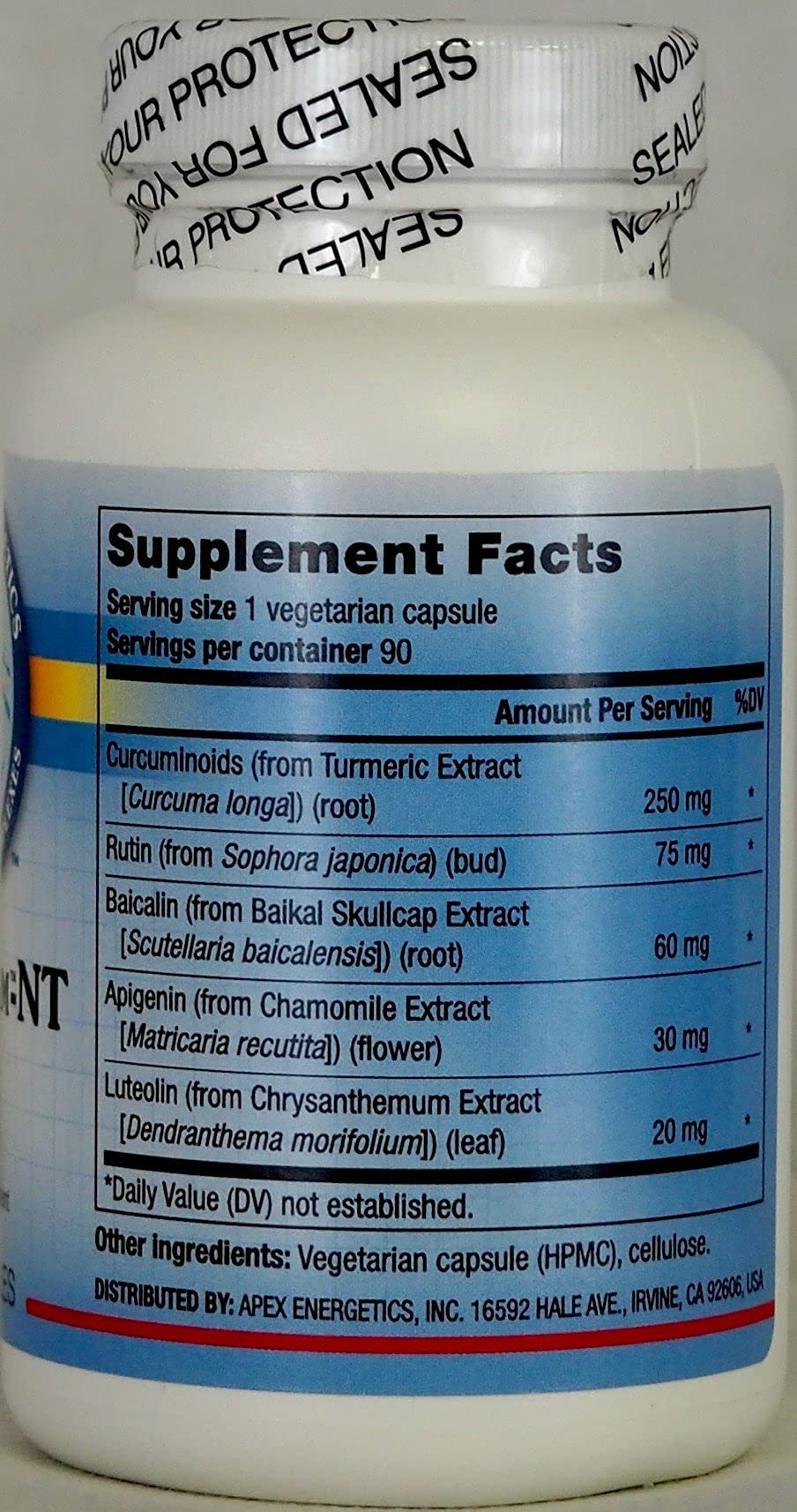Apex Energetics NeuroFlam-K46: cápsulas para apoyar la inmunidad cerebral durante tareas intensas.