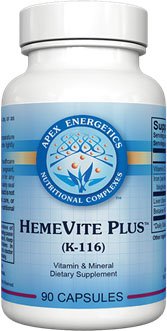 APEX HemeVite Plus, botella: favorece la absorción de hierro y energía diaria