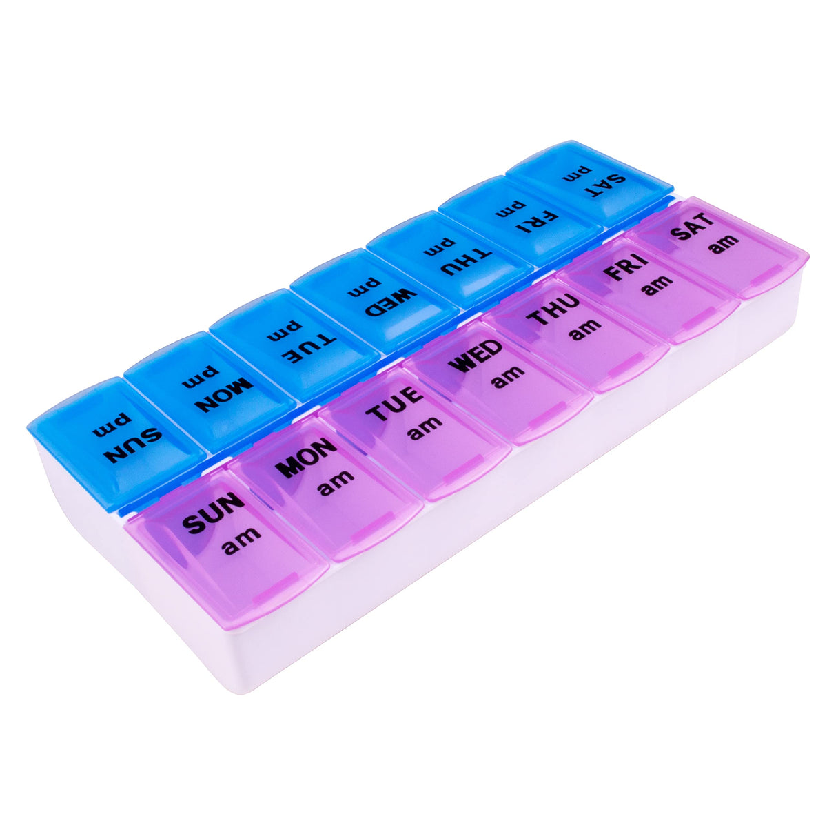 Apex dispensador semanal AM PM abre fácil para organización diaria de pastillas