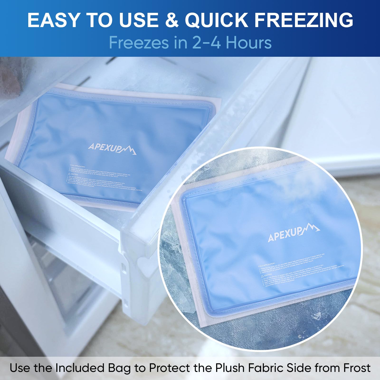 APEXUP Bolsas de hielo para espalda, alivio suave y aplicación flexible.