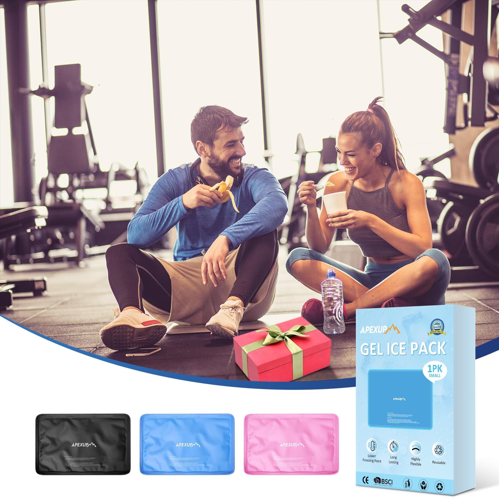 APEXUP Bolsas de hielo con cierre resistente, evita fugas y protege el gel.