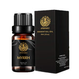 Aphrosmile Aceite de Mirra, botella de vidrio, ideal para difusor y aroma terroso calmante.