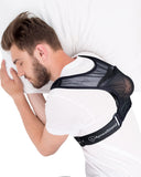 ApneaShield vest con apoyo espalda para dormir de lado.