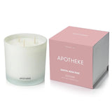 APOTHEKE Santal Rock Rose en vaso de cristal para sala con aroma envolvente