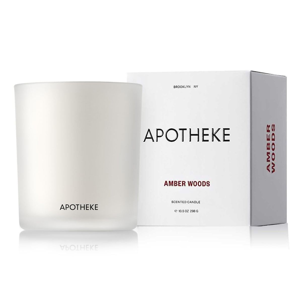APOTHEKE Amber Woods en tarro de vidrio brinda un ambiente cálido y acogedor.