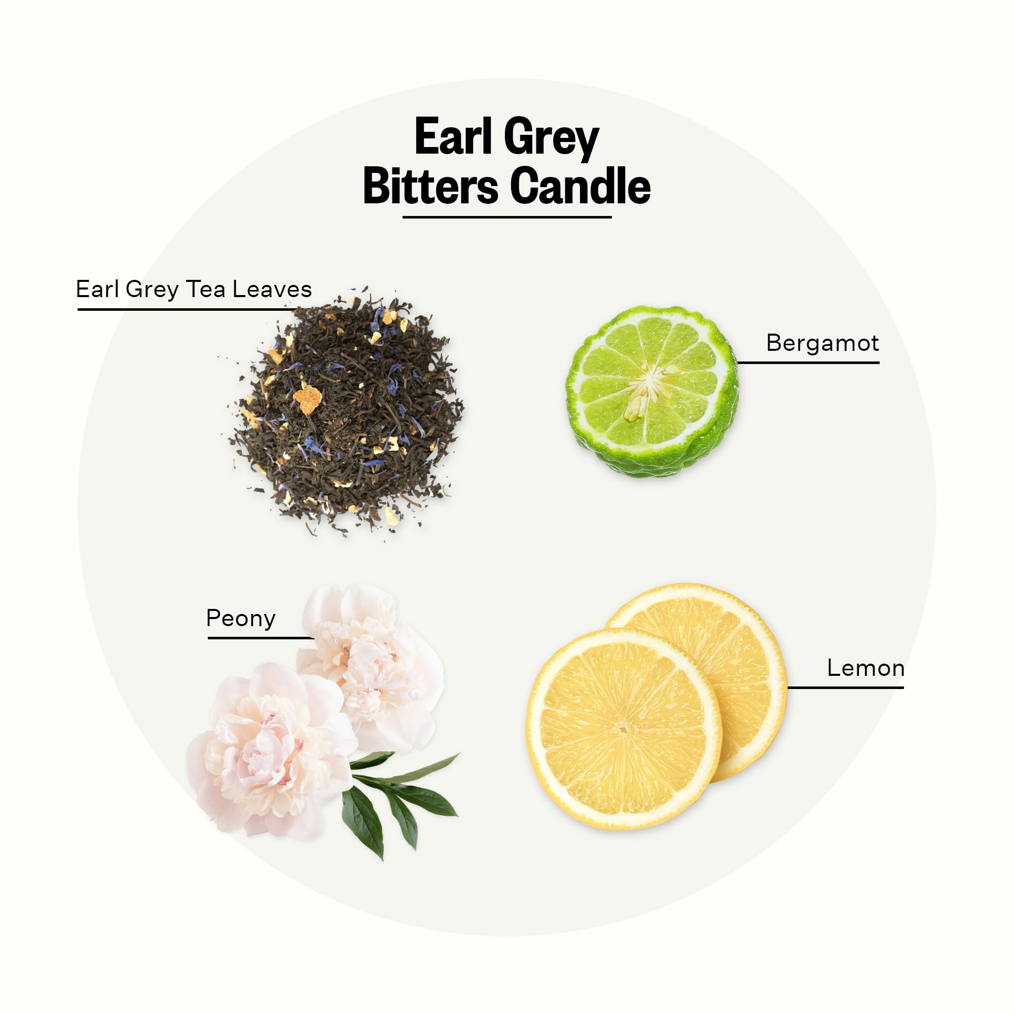 APOTHEKE vela Earl Grey Bitters notas-de-fragancia bergamota limón peonía